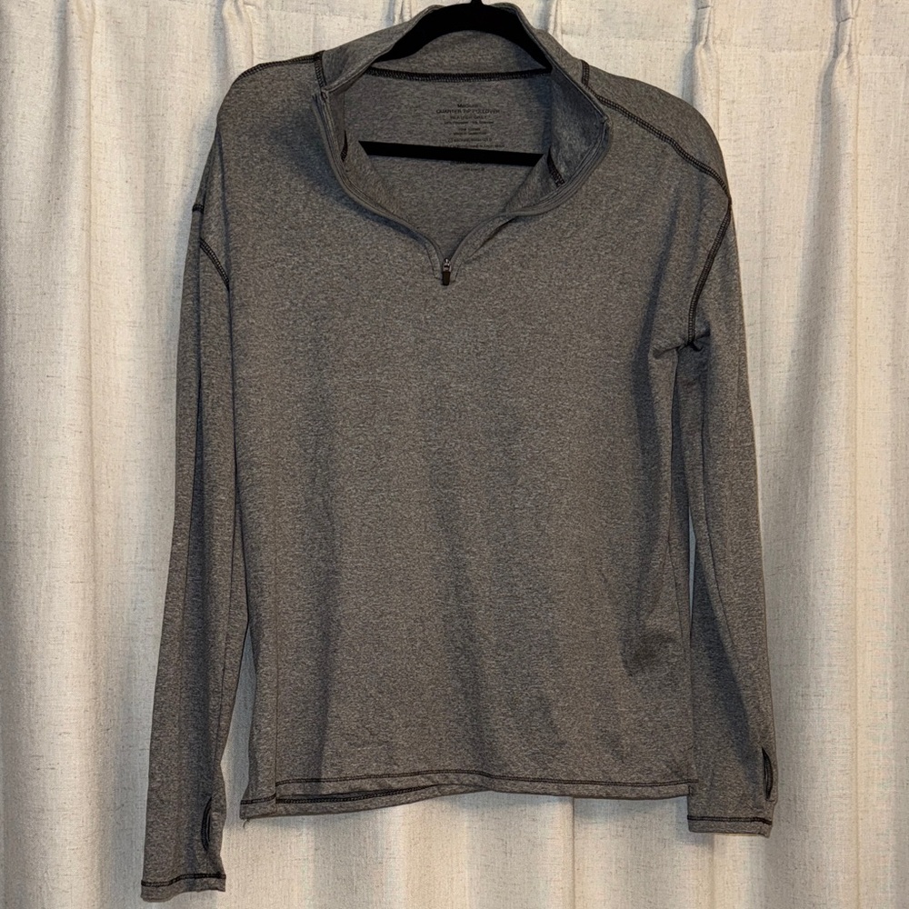 Unisex Gray Quarter-Zip Pullover